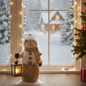 Snowman with lantern